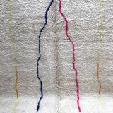 Moroccan Berber carpet Beni Ouarain with colorful lines 3.03x1.96m