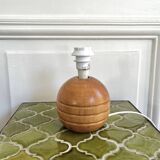 Lampe boule en bois vintage