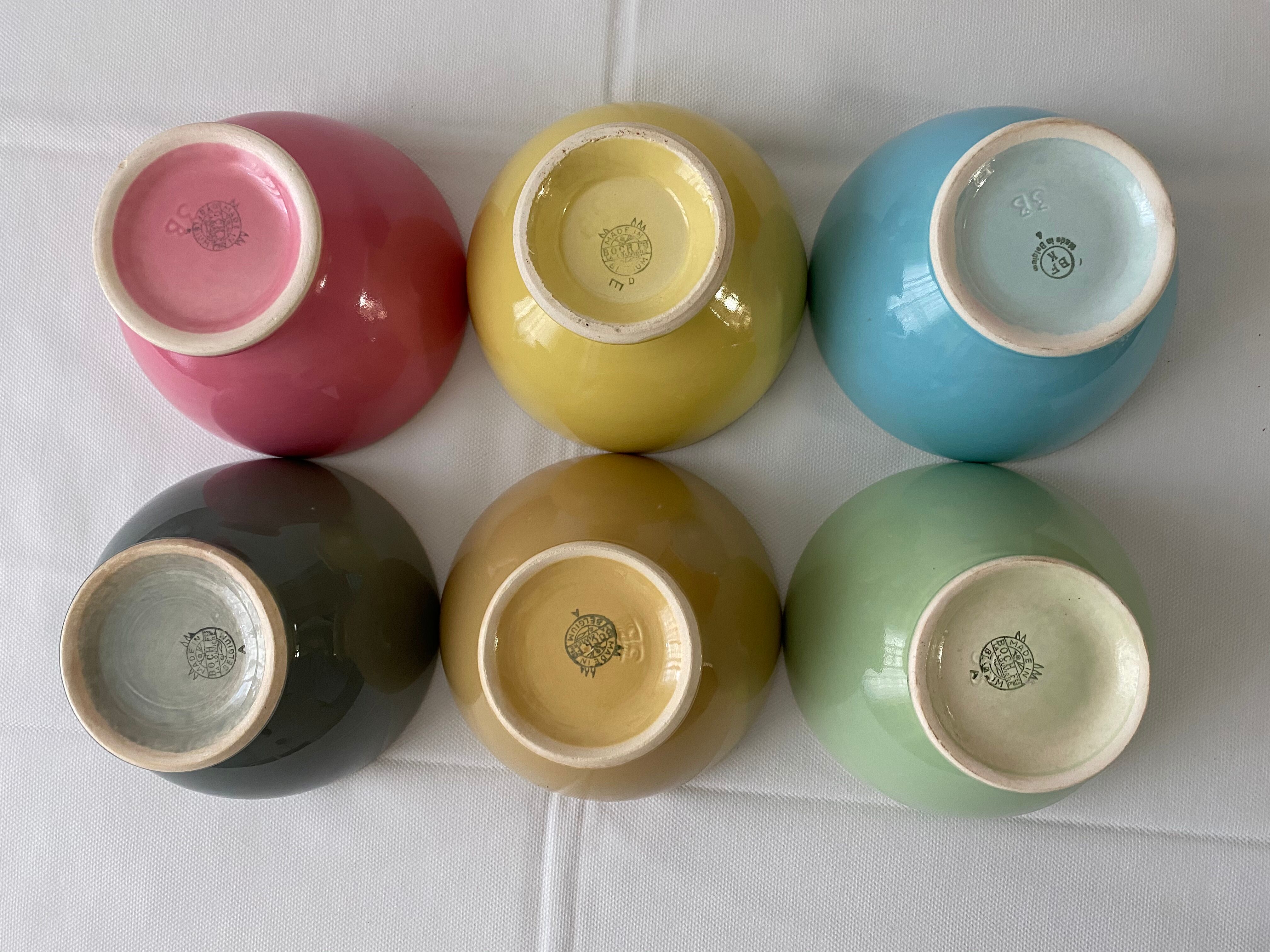 Set of 6 old Boch Brothers bowls