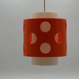 Suspension Space Age en polycarbonate orange et blanc, années 1970