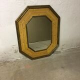 Octagonal bamboo mirror