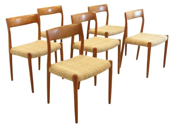 Suite de 6 chaises Niels O Möller modèle 77' Dukkerup