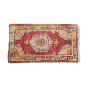 Tapis patiné orient laine fait mai 166 cm x 95 cm