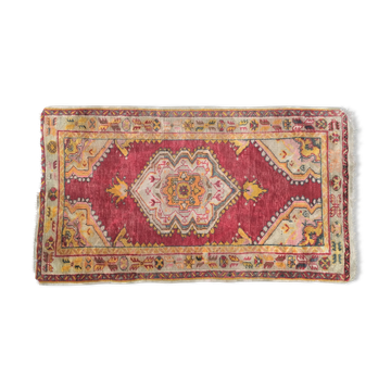 Patinated carpet orient wool handmade 166 cm x 95 cm