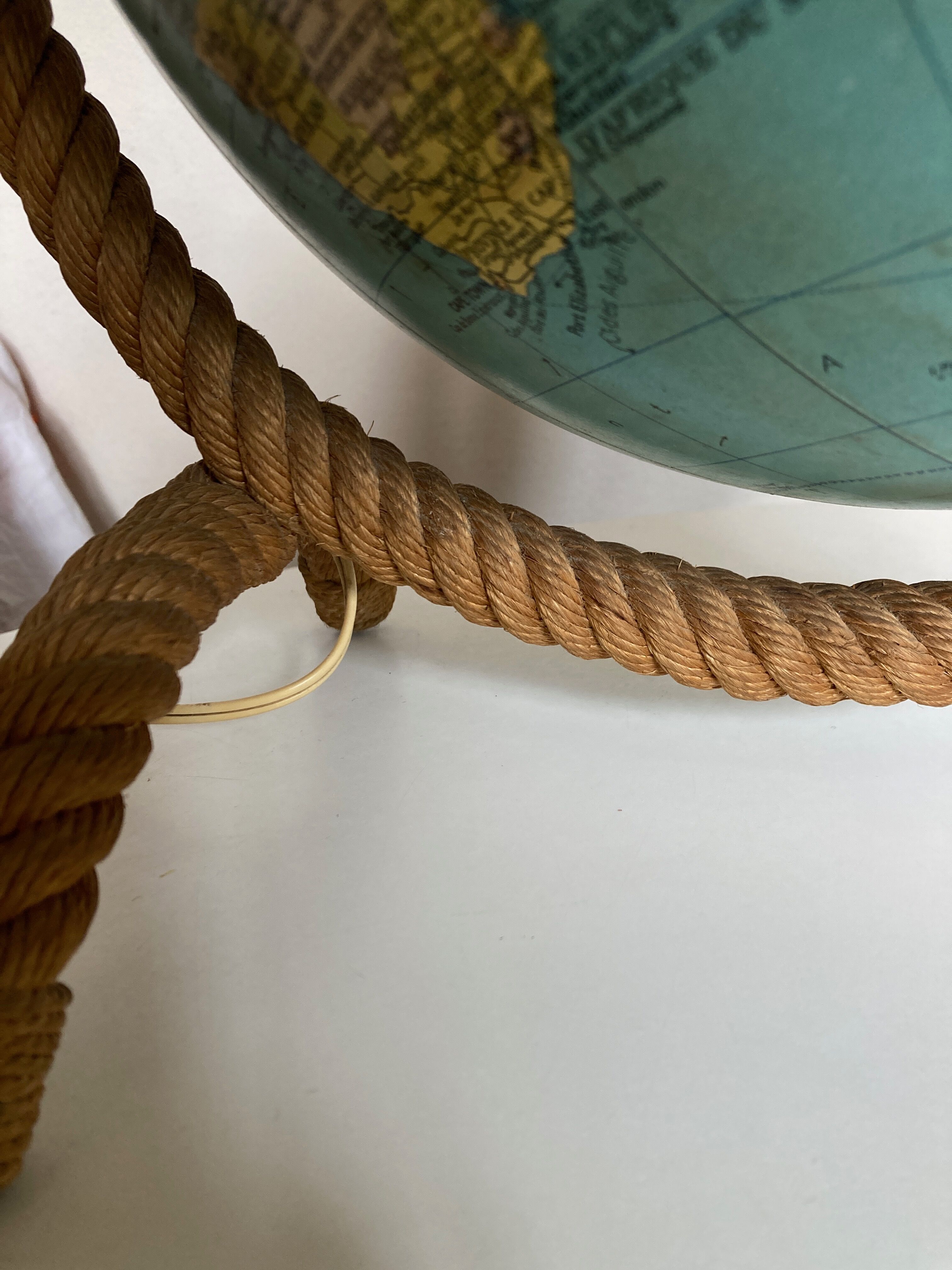 Lamp world map glass and rope 1960