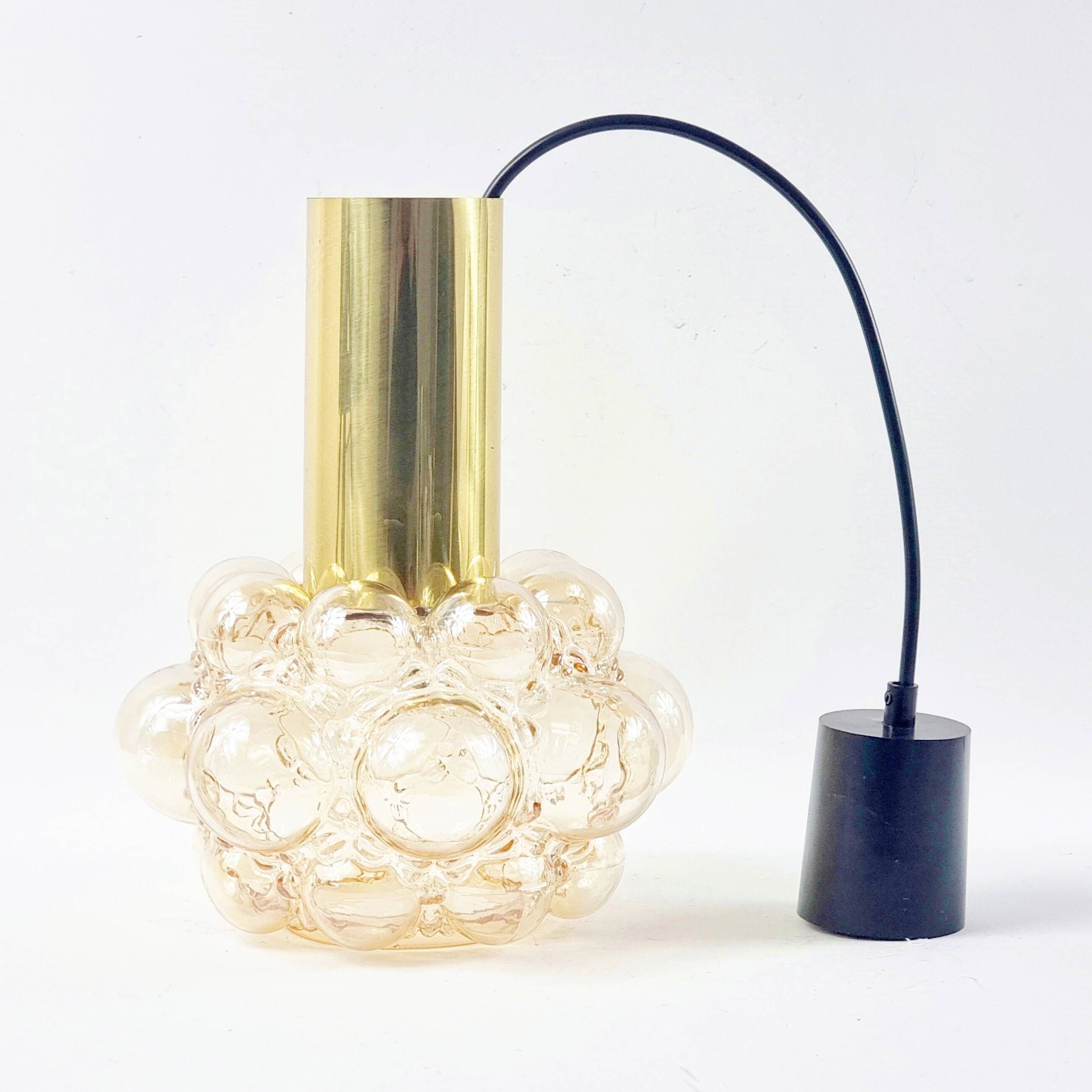 Mid-Century Modern Amber Bubble Glass Ceiling Light by Helena Tynell for Limburg, Germany, 1970s