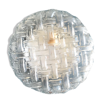 Round ceiling lamp made of molded glass