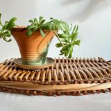 Vintage rattan presentation tray