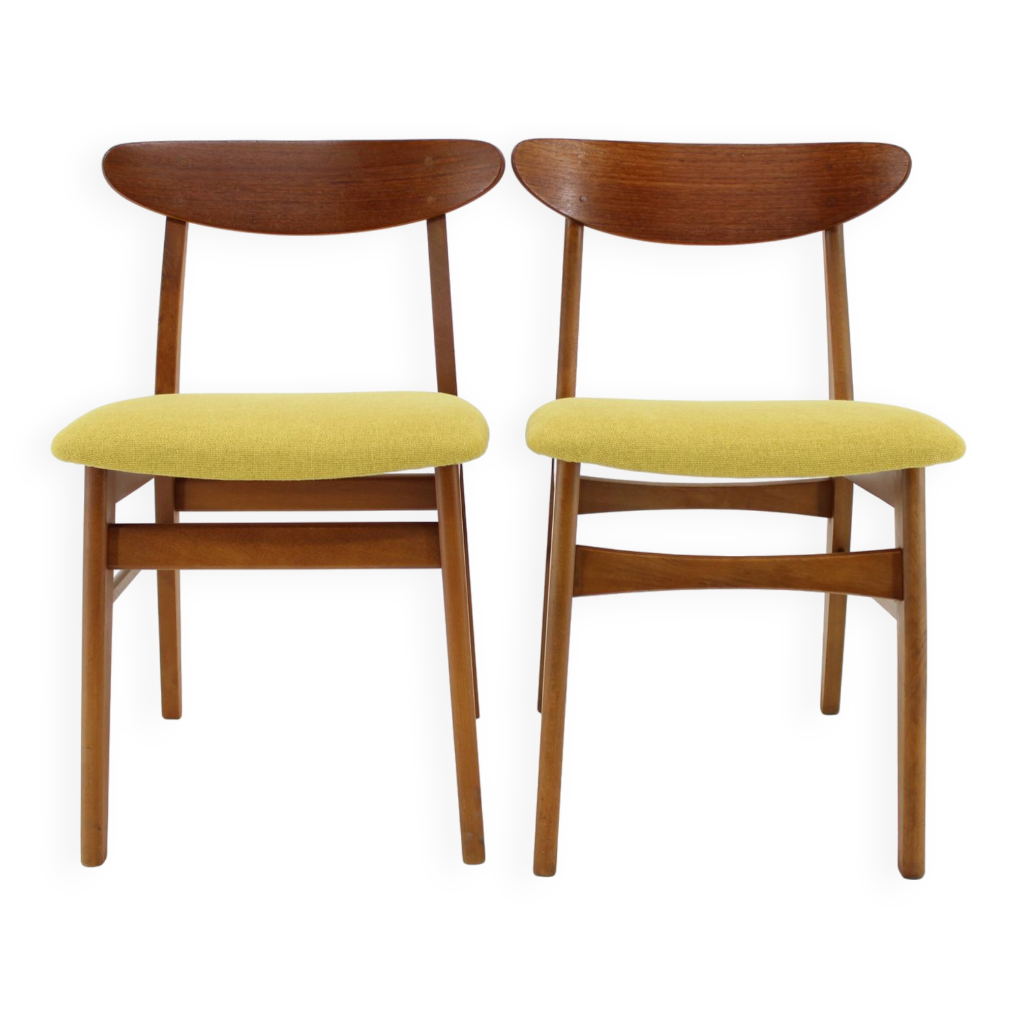 1960s Pair of Danish Teak Chairs, Restored