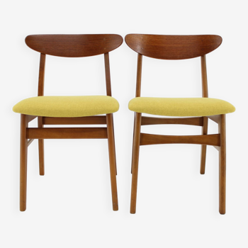 1960s Pair of Danish Teak Chairs, Restored