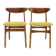 1960s Pair of Danish Teak Chairs, Restored