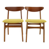 Paire de chaises danoises en teck des années 1960, restaurées