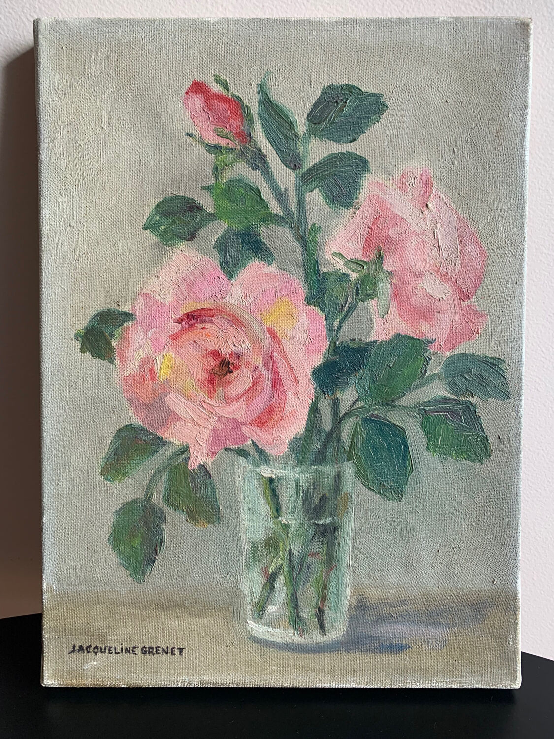 Oil on canvas bouquet of roses