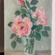 Oil on canvas bouquet of roses