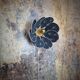 Flower wall sconce, 8 petals in rattan and art deco fabric