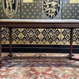 Louis XVI style piano bench with fabric seat