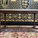 Louis XVI style piano bench with fabric seat