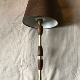 Teak and brass table lamp 60s
