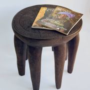 Grand Tabouret Nupe 8 pieds 50 cm– Sculpture tribale en bois massif, pièce