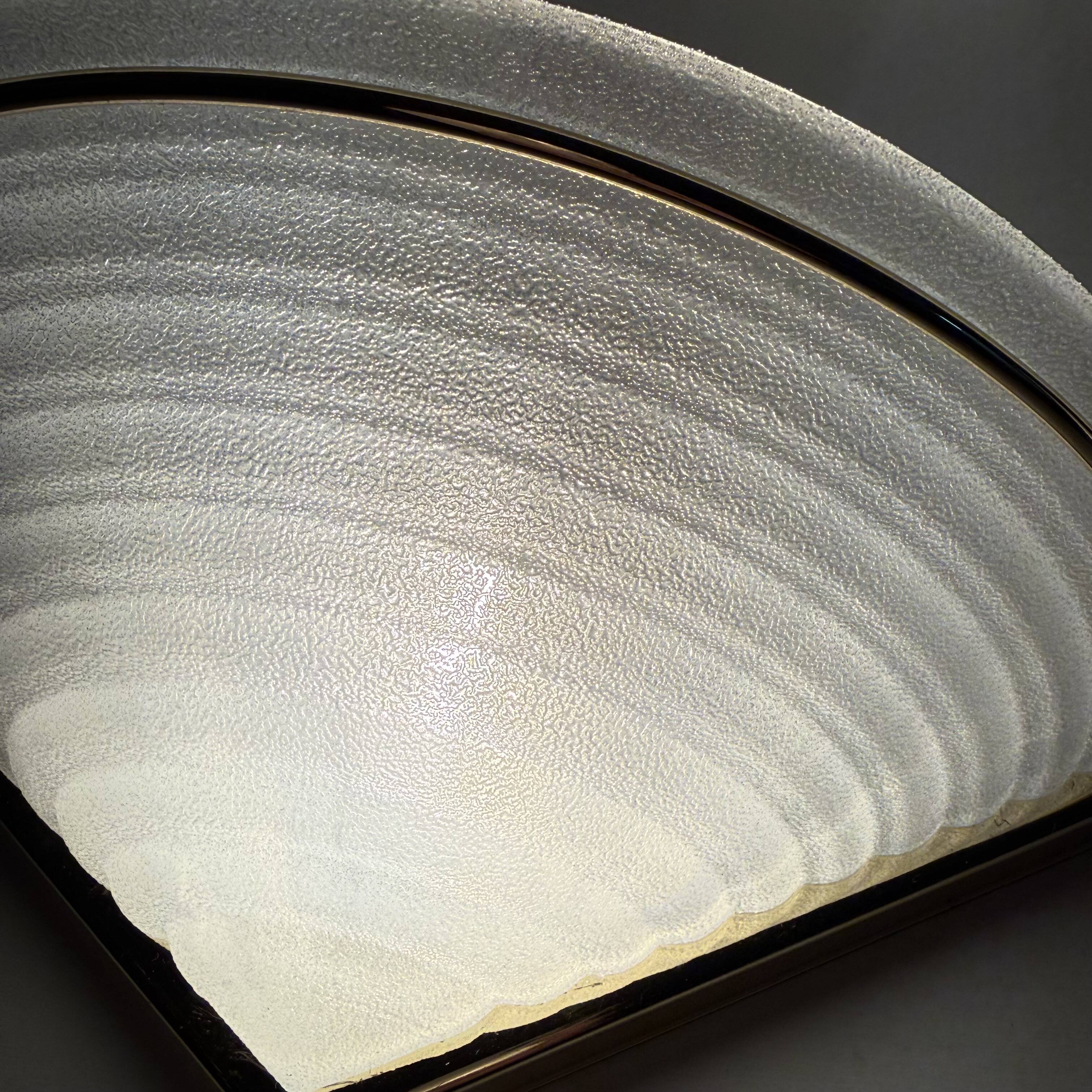 Set of Vintage Glass Wall Lamps with Gold Holder, 1970s