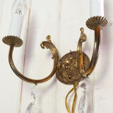 Old brass wall lamp with grapevines
