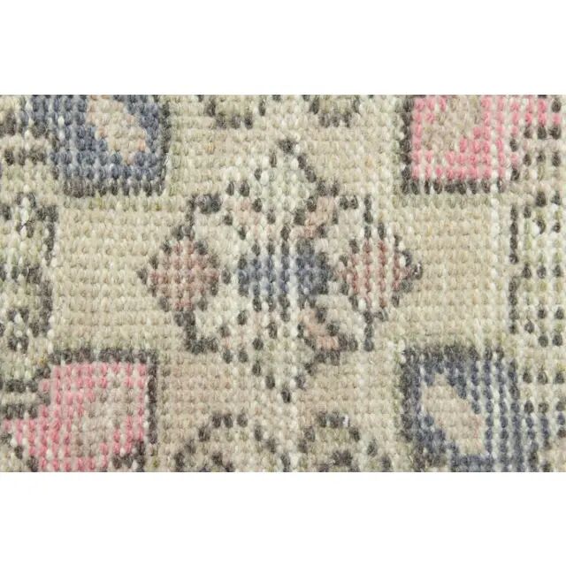 1970s vintage Turkish hand-knotted wool cotton pink runner rug 85x273