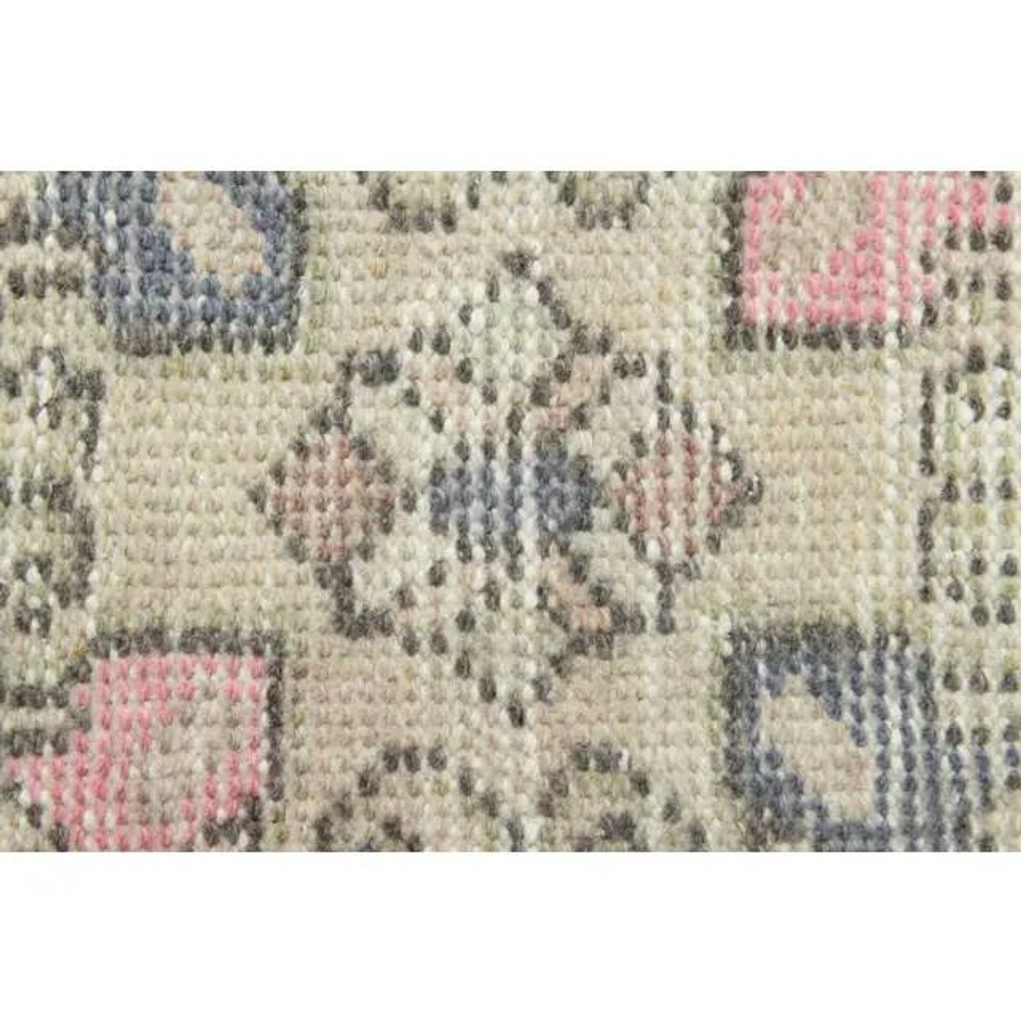 1970s vintage Turkish hand-knotted wool cotton pink runner rug 85x273