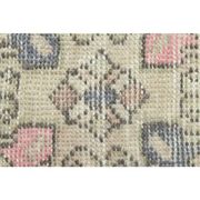 1970s vintage Turkish hand-knotted wool cotton pink runner rug 85x273