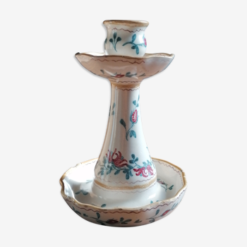 Candlestick decorated in ceramic