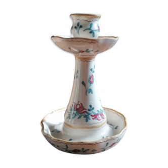 Candlestick decorated in ceramic
