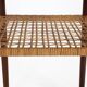 Rare set of three teak nesting tables with cane magazine rack / side tables / mid-century Danish modern design / 1950s / 1960s
