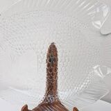 Grand Plat En Verre Transparent Forme Poisson Arcoroc France 39 x 32.5 cm