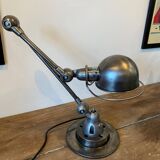 Jieldé lamp 2 arms 40+25cm industrial graphite Jean Louis Domecq 1950