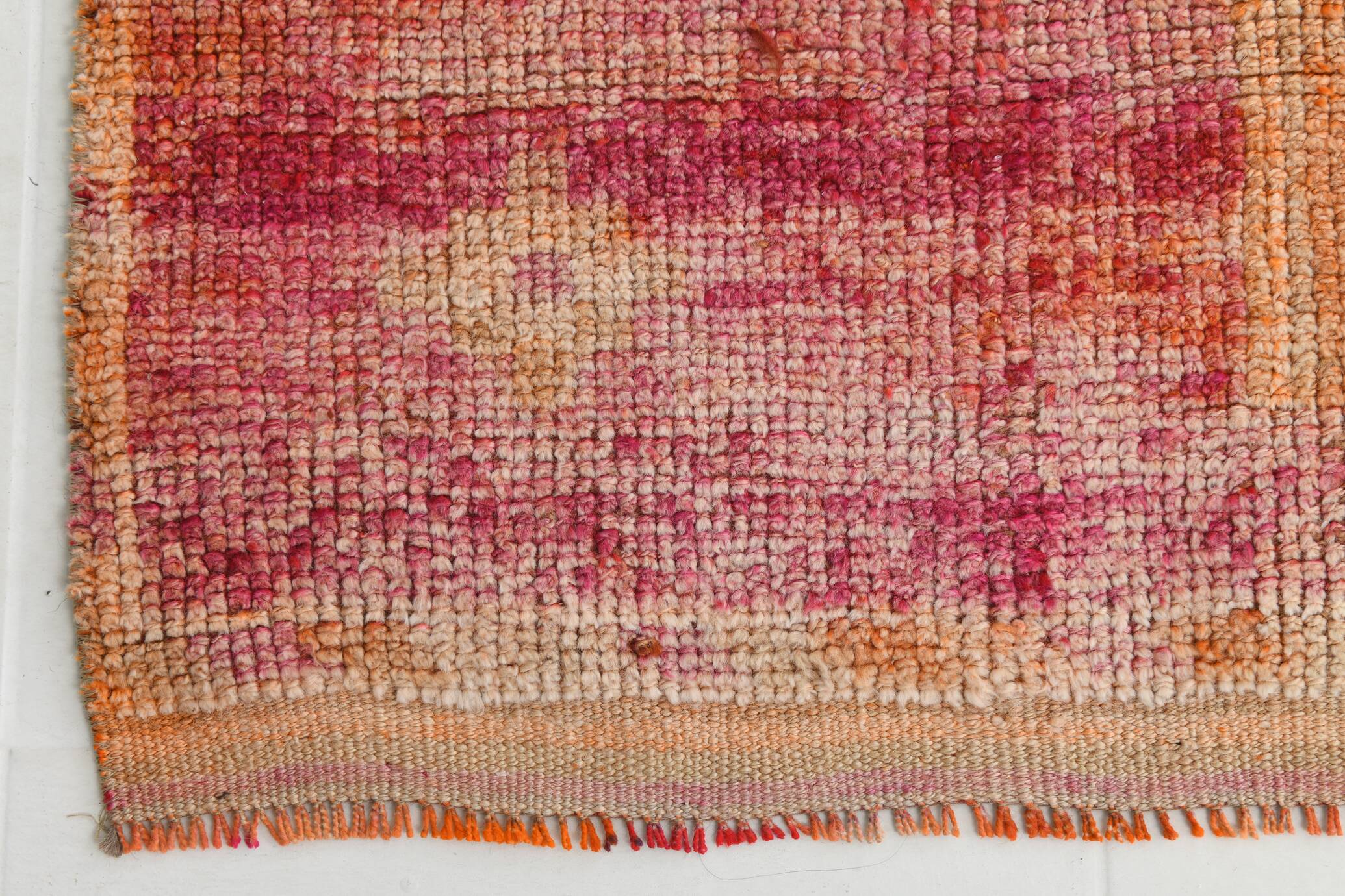 3x10 Peach & Red Vintage Runner Rug, 93x310Cm