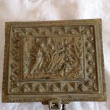 Old bronze jewelry box of nineteenth century high period.