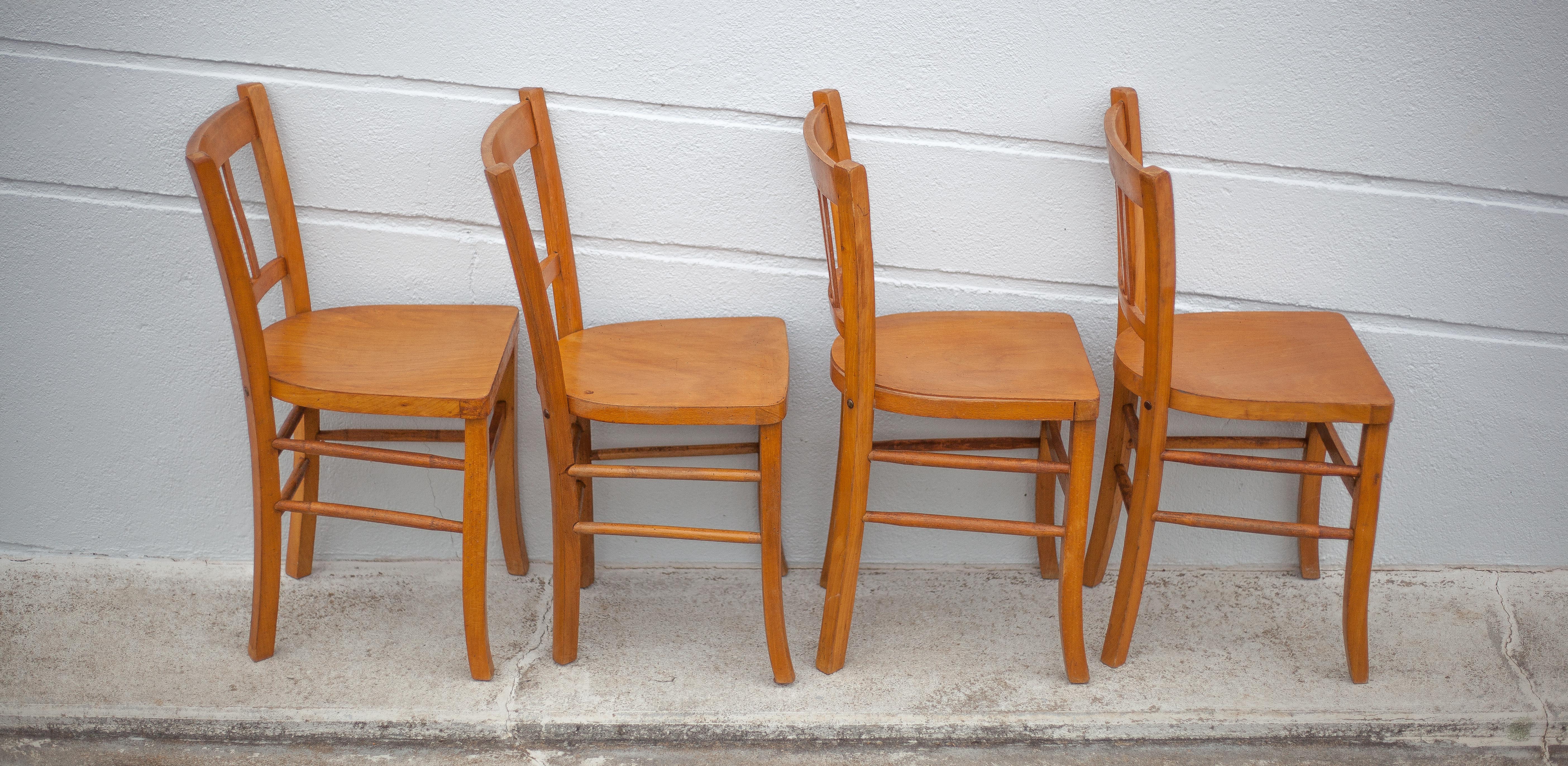 Set of 4 luterma bistro chairs, vintage wooden chairs, countryside, interior decoration