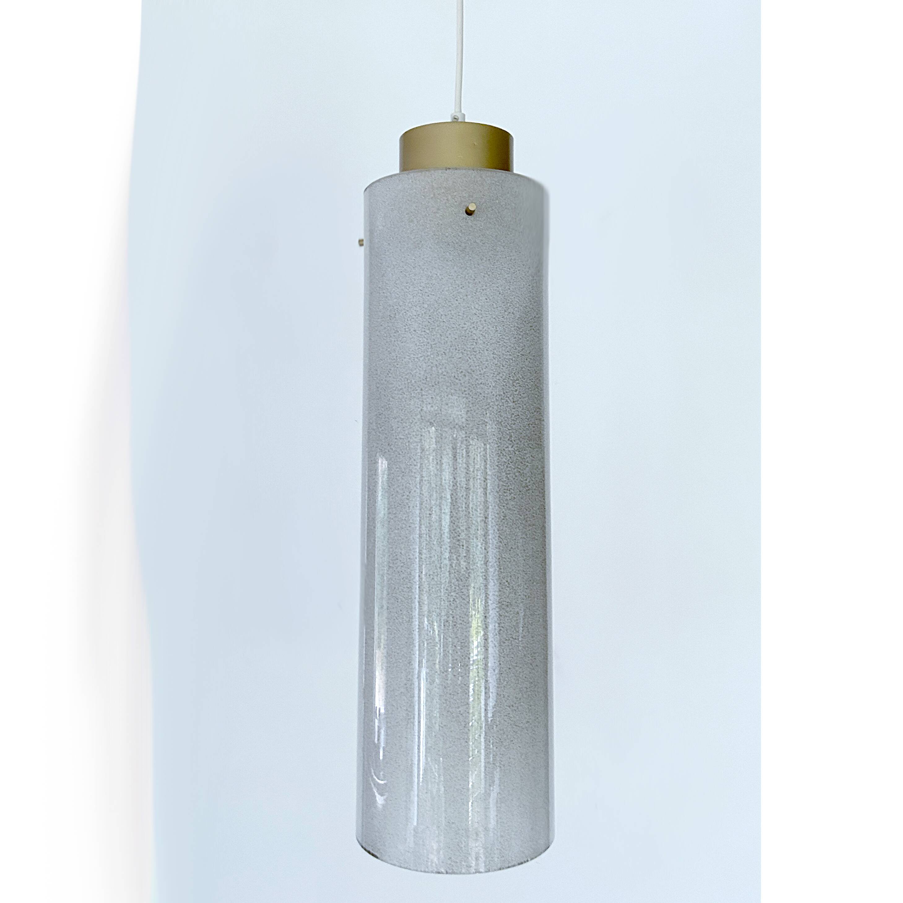 Large vintage glass pendant light, 60s