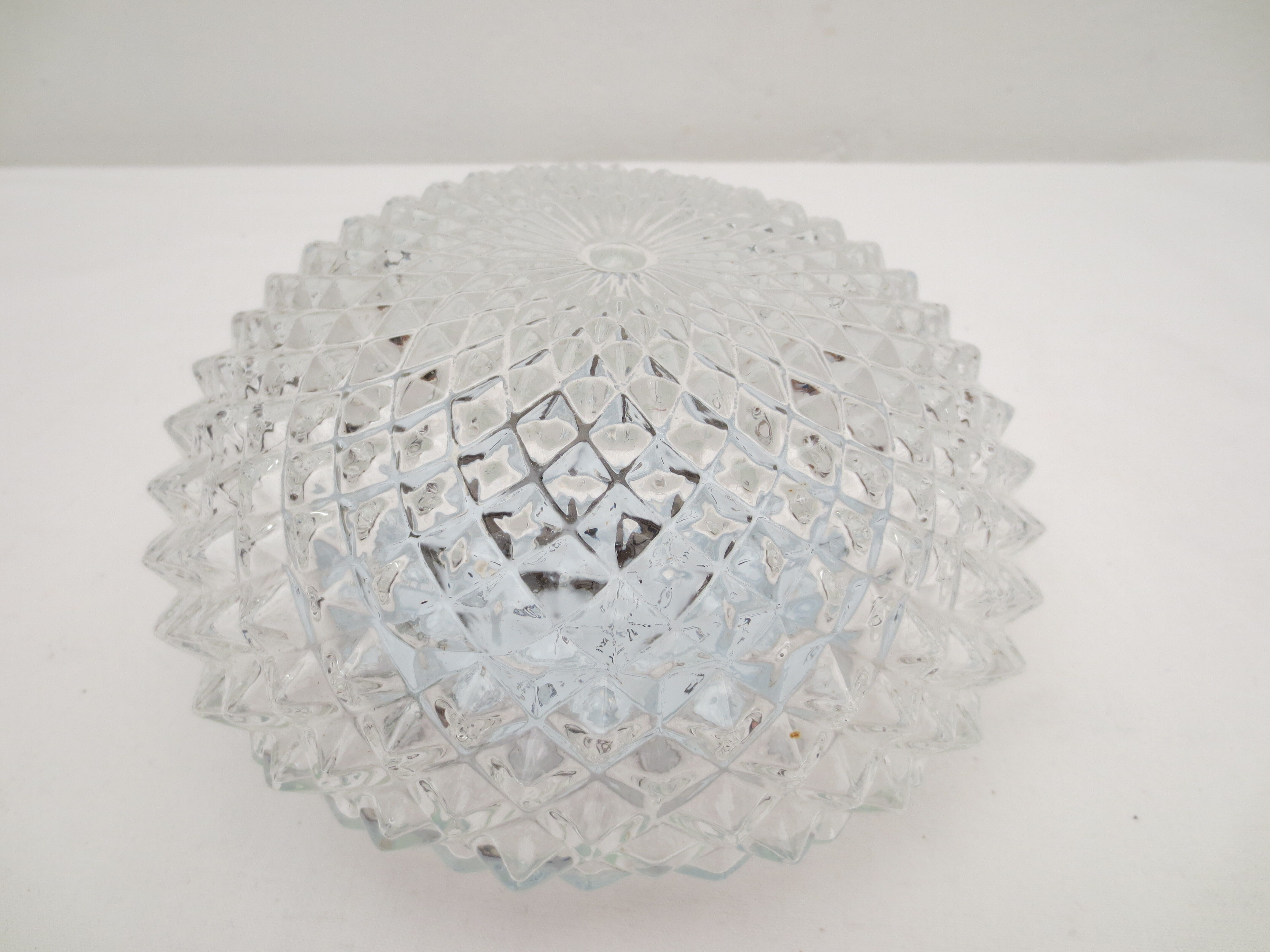 Ceiling lamp or wall lamp in cut glass and metal