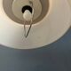 Massive Space Age Mid-Century suspension in plexiglass with white acrylic shade.