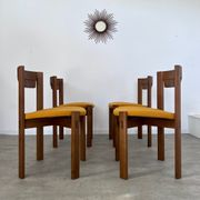 Set of 4 Scandinavian style chairs Girsberger 70s vintage solid wood