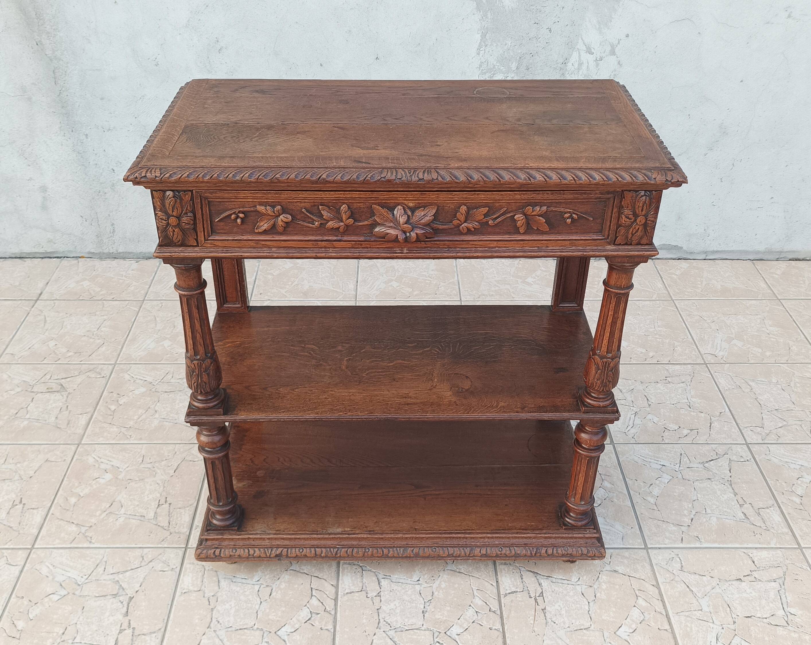 Renaissance style oak console