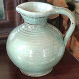 Old small glazed ceramic pottery pitcher