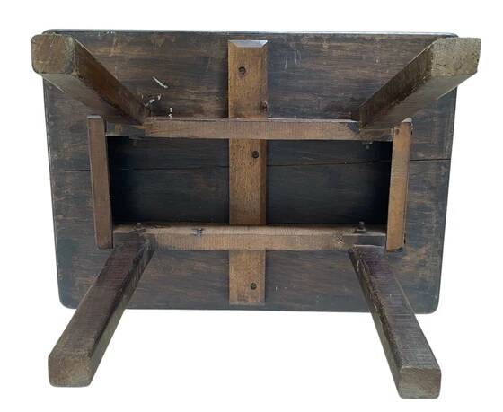 Antique brutalist coffee table in solid wood