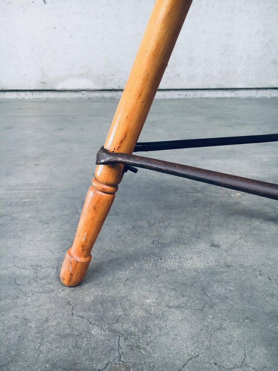 Industrial Low Tripod Stools, Belgium, 1950s, Set of 3