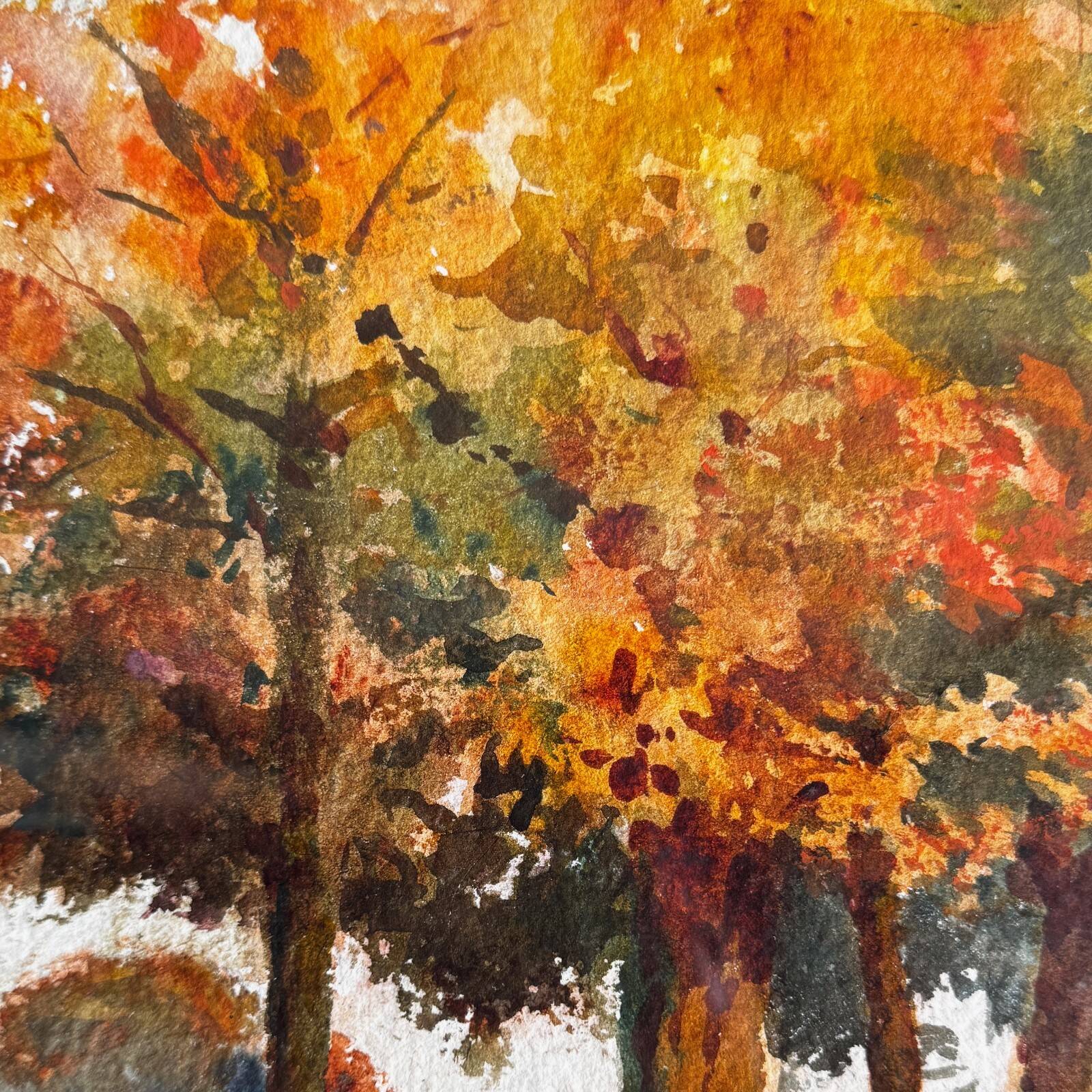 Watercolor on paper, Cours Saint-Pierre in Nantes, by Marcel Guérin
