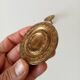 Pair of antique Empire furniture knobs in gilded solid bronze.