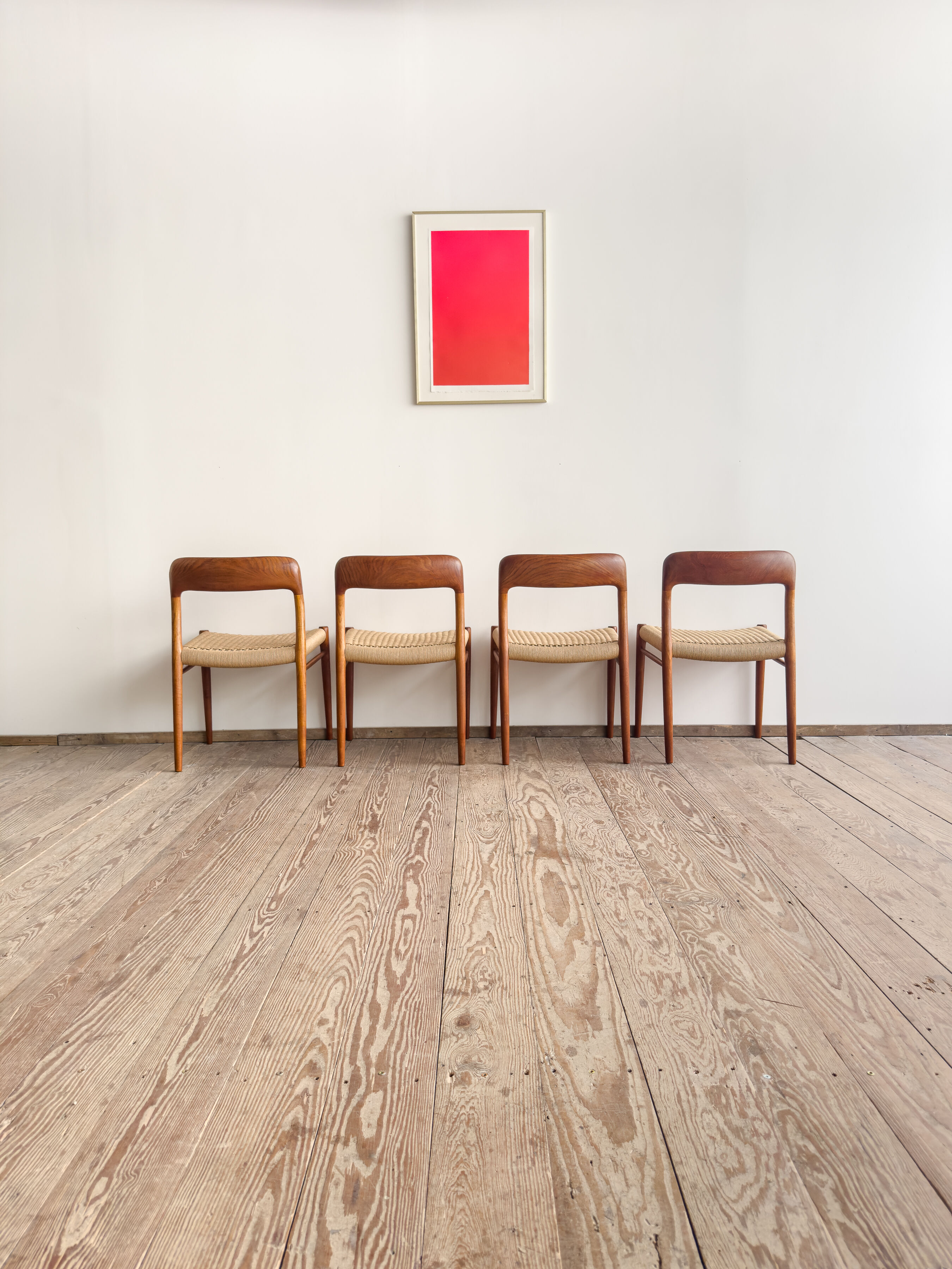 Ensemble de 4 chaises de salle à manger modèle 75 en teck, Niels O. Møller