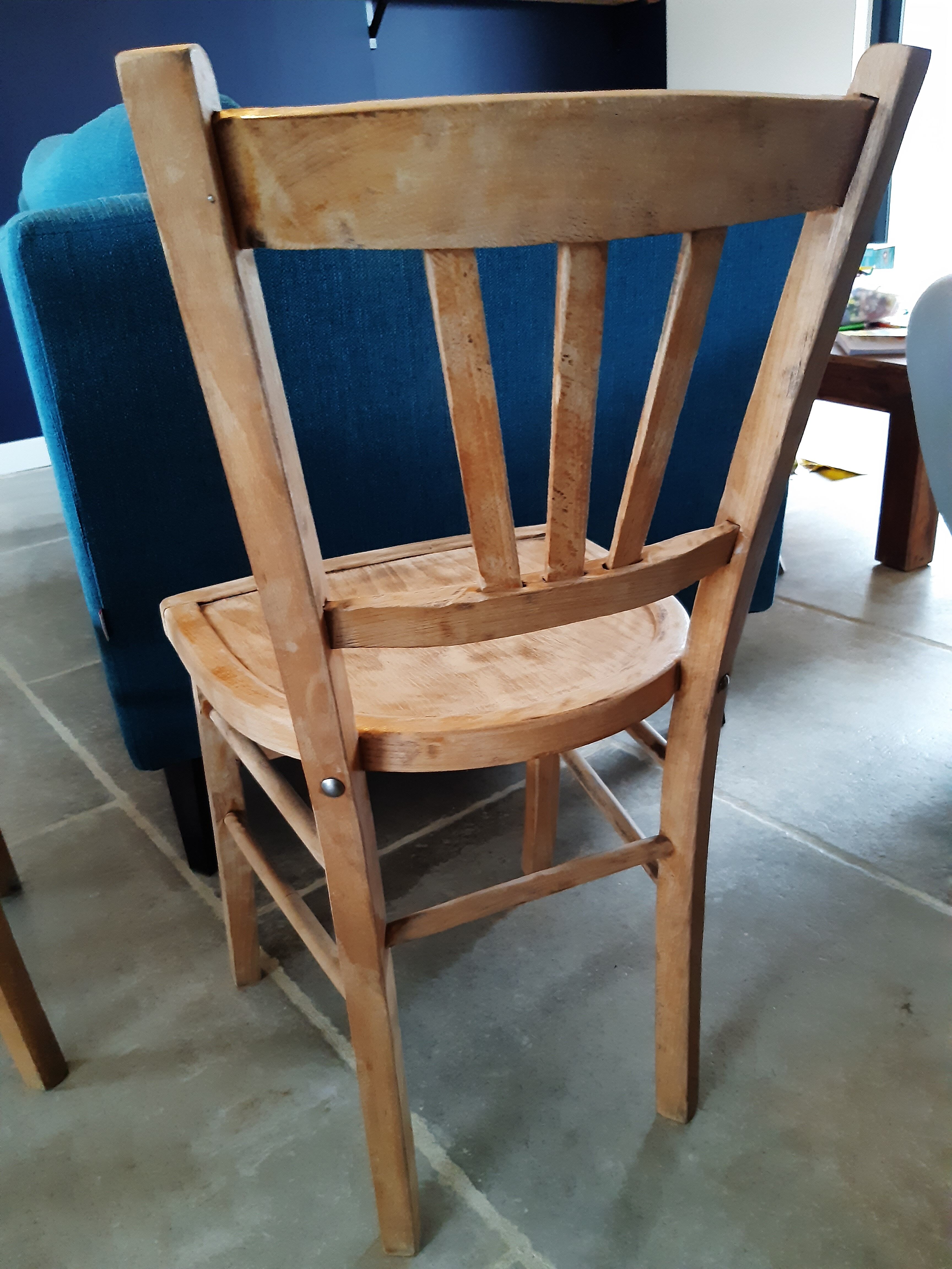 Set of 2 restored bistro chairs