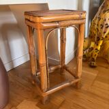 Vintage bamboo and rattan stool