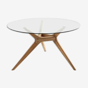 Ampm glass and wood table